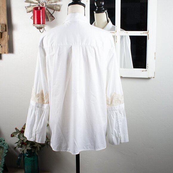 Laundry by Shelli Segal Embroidered & Lace Top, Size Large - Picture 2 of 7